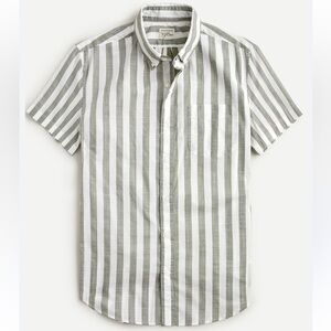 J.Crew Short-sleeve slub cotton shirt in stripe EUC